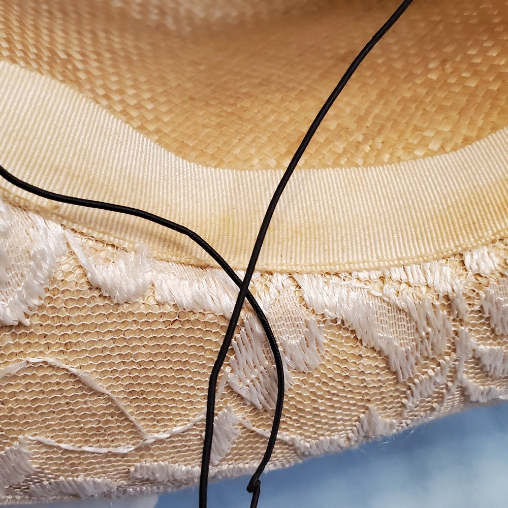 Whittall & Shon Chic Lace  Women's Straw Hat with Floral Accents - Picture 6 of 10
